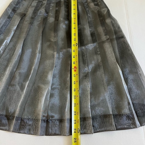 Gap gray A-line pleated lined shimmer / sheer poly/ nylon skirt new with… - Picture 2 of 5